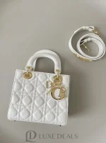 Small Lady Dior White Bag(20×16.5×8cm) - Image 3