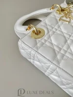 Small Lady Dior White Bag(20×16.5×8cm) - Image 4