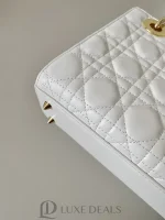 Small Lady Dior White Bag(20×16.5×8cm) - Image 5