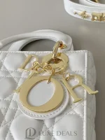 Small Lady Dior White Bag(20×16.5×8cm) - Image 6
