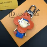 LOUIS VUITTON BAG CHARM VIVIENNE GYM KEY HOLDER CALFSKIN, ORANGE & BLUE M01198 - Image 2