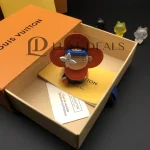 LOUIS VUITTON BAG CHARM VIVIENNE GYM KEY HOLDER CALFSKIN, ORANGE & BLUE M01198 - Image 5