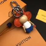 LOUIS VUITTON BAG CHARM VIVIENNE GYM KEY HOLDER CALFSKIN, ORANGE & BLUE M01198 - Image 7