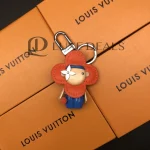 LOUIS VUITTON BAG CHARM VIVIENNE GYM KEY HOLDER CALFSKIN, ORANGE & BLUE M01198 - Image 8