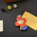 LOUIS VUITTON BAG CHARM VIVIENNE GYM KEY HOLDER CALFSKIN, ORANGE & BLUE M01198 - Image 10