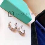 TIFFANY & CO. Schlumberger Diamond Earrings in 18k yellow gold/platinum 1.8 ctw Silvery Metallic - Image 2