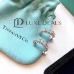 TIFFANY & CO. Schlumberger Diamond Earrings in 18k yellow gold/platinum 1.8 ctw Silvery Metallic - Image 8