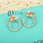TIFFANY VICTORIA™ DIAMOND VINE ROUND EARRINGS 68287472 - Image 2