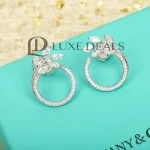 TIFFANY VICTORIA™ DIAMOND VINE ROUND EARRINGS 68287472 - Image 6