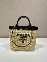 PRADA SMALL CROCHET AND LEATHER TOTE BAG - Image 2