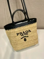 PRADA SMALL CROCHET AND LEATHER TOTE BAG - Image 3