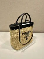 PRADA SMALL CROCHET AND LEATHER TOTE BAG - Image 4