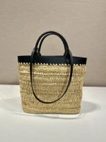 PRADA SMALL CROCHET AND LEATHER TOTE BAG - Image 5