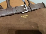 PRADA LARGE BUCKLE PRADA BUCKLE SUEDE BAG WITH BELT - Image 8