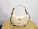 Prada Arqué shearling and leather shoulder bag - Image 2