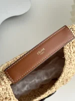 Celine classic panier HOBO BAG IN Raffia and Calfskin - Image 4