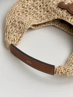 Celine classic panier HOBO BAG IN Raffia and Calfskin - Image 3