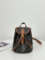 CELINE MEDIUM BACKPACK FOLCO in Triomphe Canvas and calfskin - Image 2
