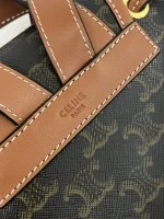 CELINE MEDIUM BACKPACK FOLCO in Triomphe Canvas and calfskin - Image 5