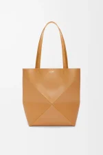 LOEWE Medium Puzzle Fold tote in shiny calfskin