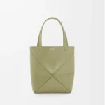 LOEWE Mini Puzzle Fold tote in shiny calfskin