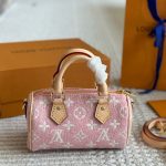 Louis Vuitton Nano Speedy Pink Denim-16CM