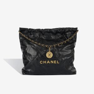 CH@NEL 22 BAG SHINY CALF LEATHER QUILTED 28/35cm