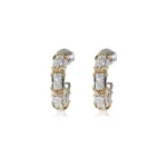 TIFFANY & CO. Schlumberger Diamond Earrings in 18k yellow gold/platinum 1.8 ctw Silvery Metallic