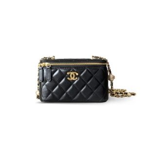 Ch@nel Cosmetic Bag black-16.5×10×8CM