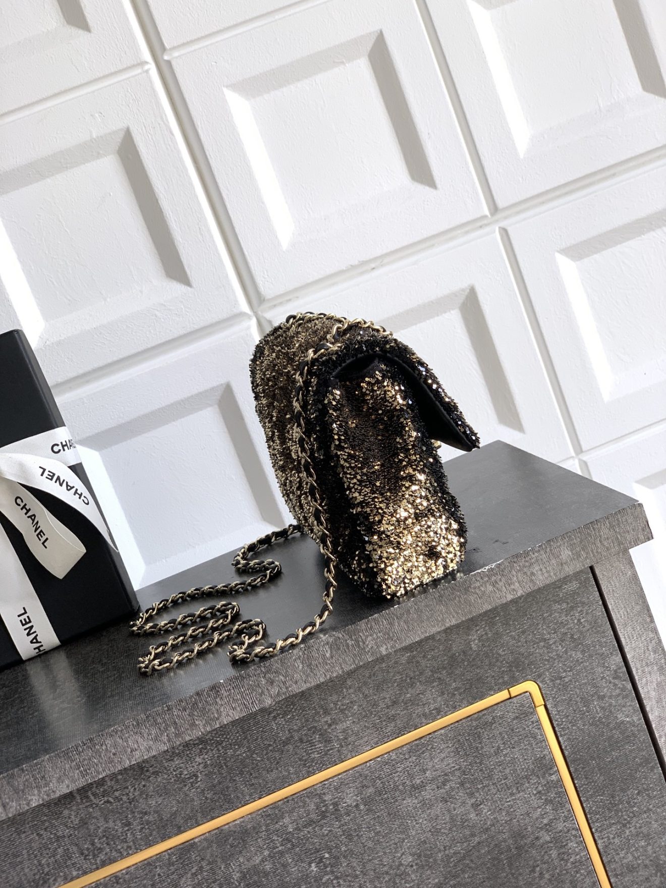 Chanel CF Sequins Gold - Image 3