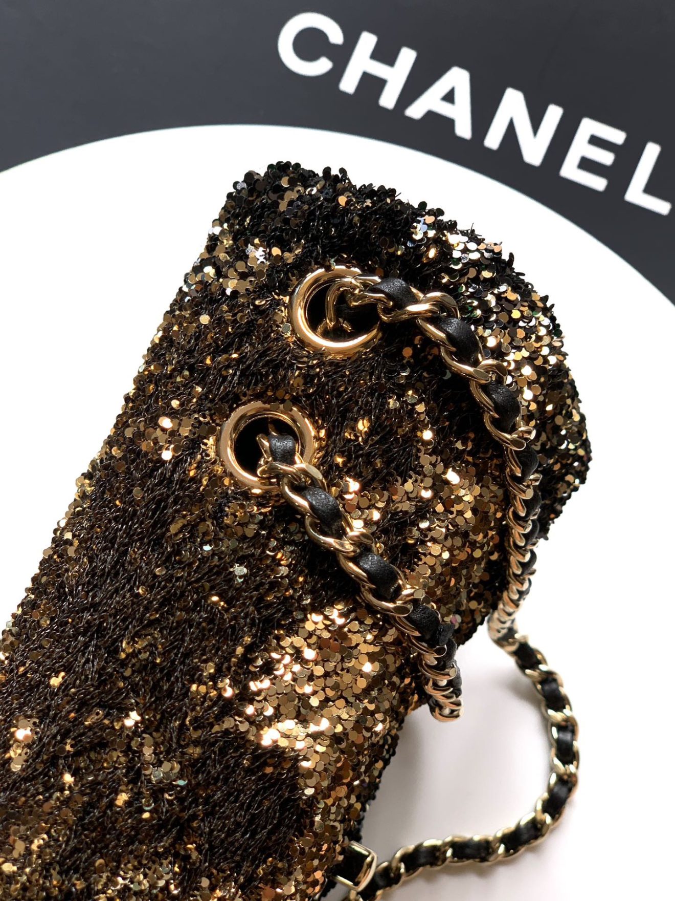 Chanel CF Sequins Gold - Image 8