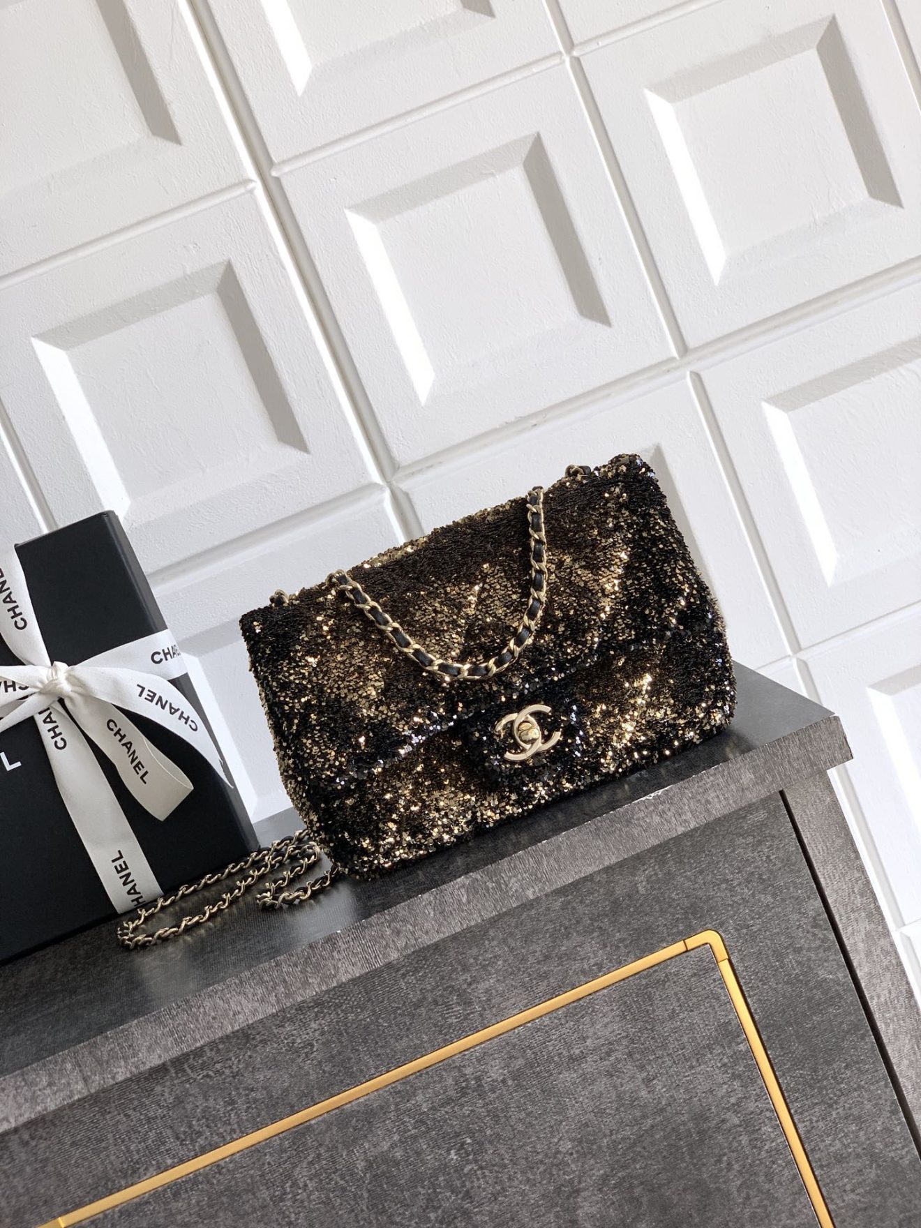 Chanel CF Sequins Gold