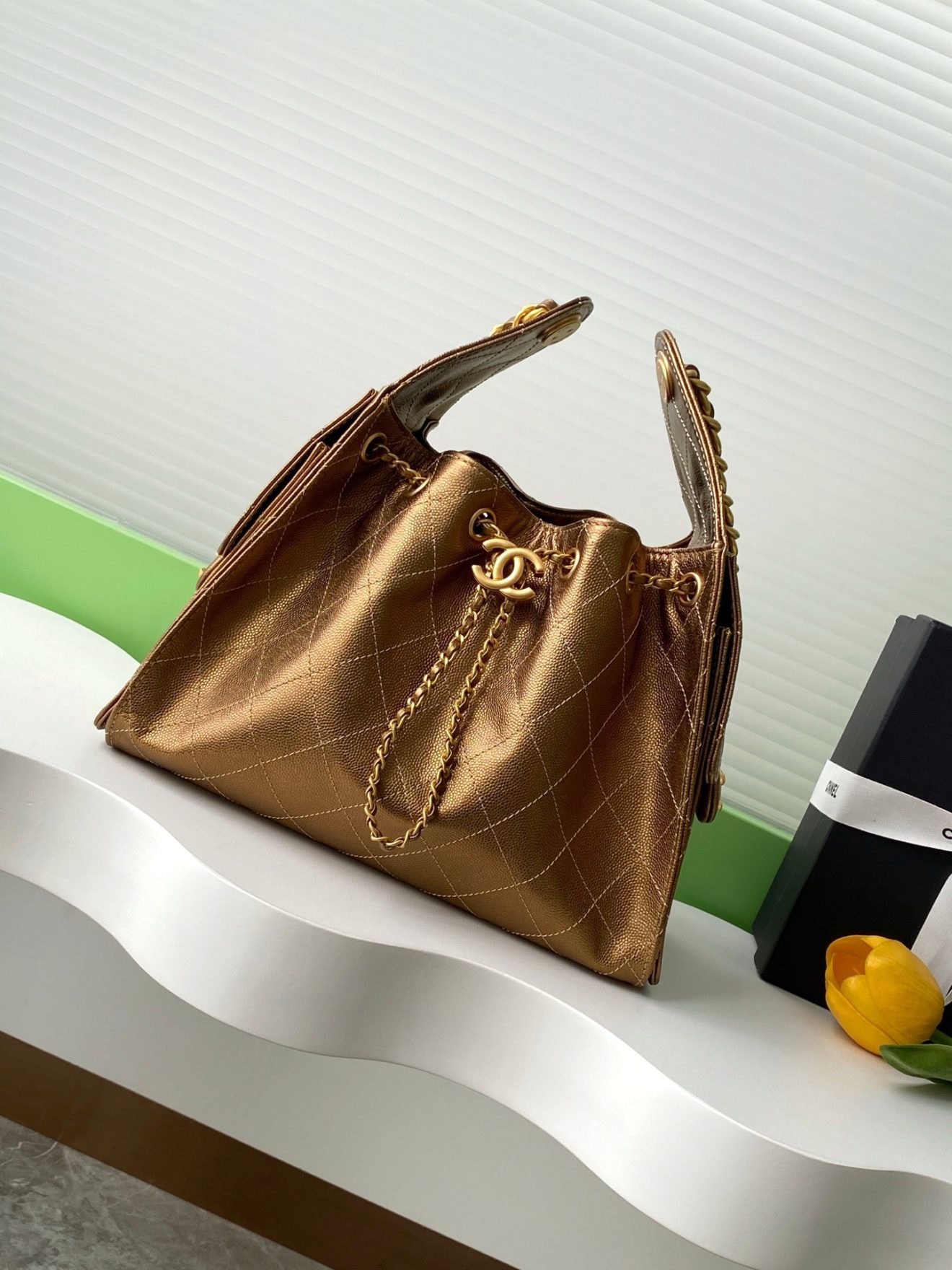 Chanel 25 Hobo Dark Gold