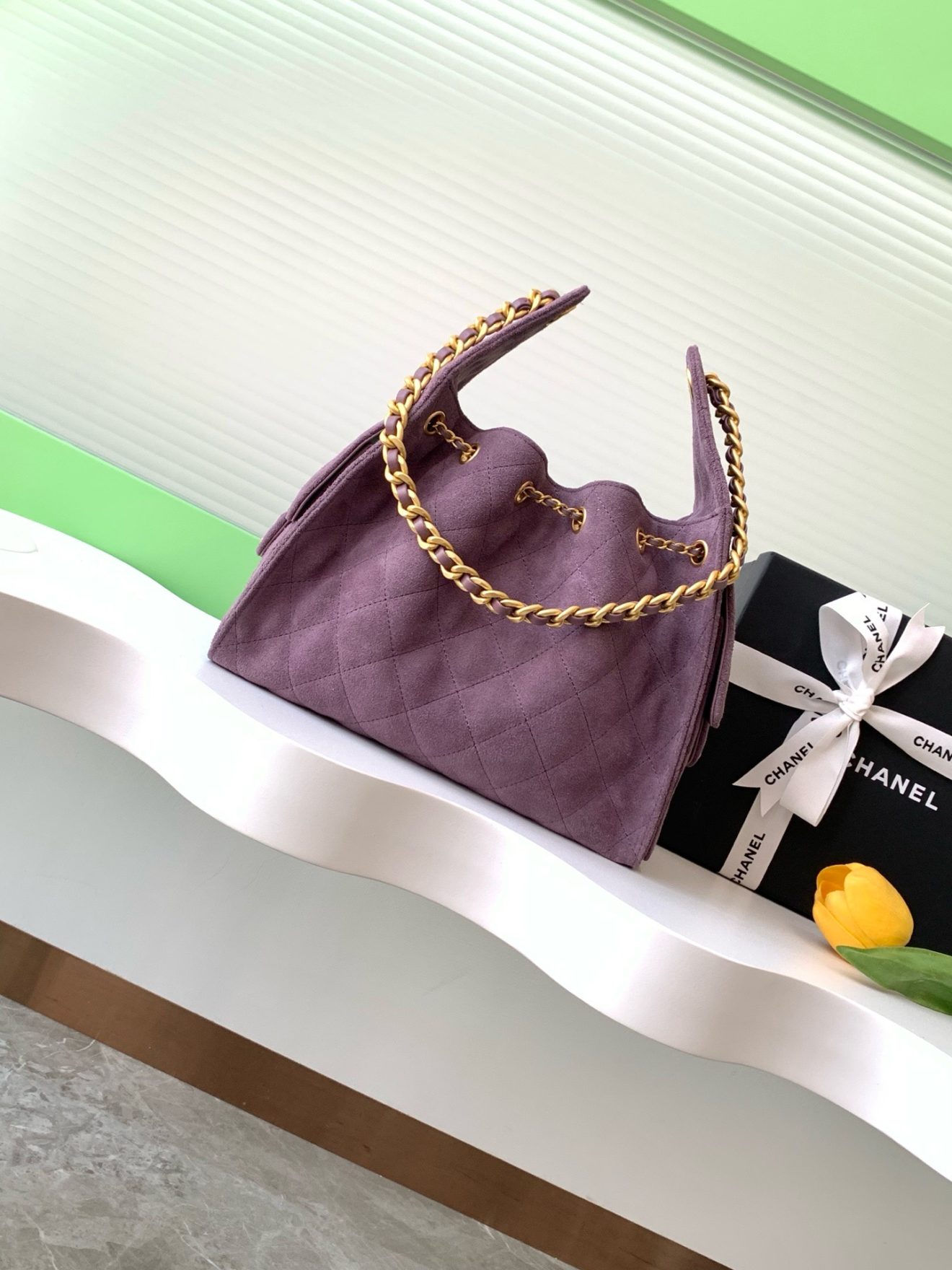 Chanel 25 Hobo Suede Purple - Image 4