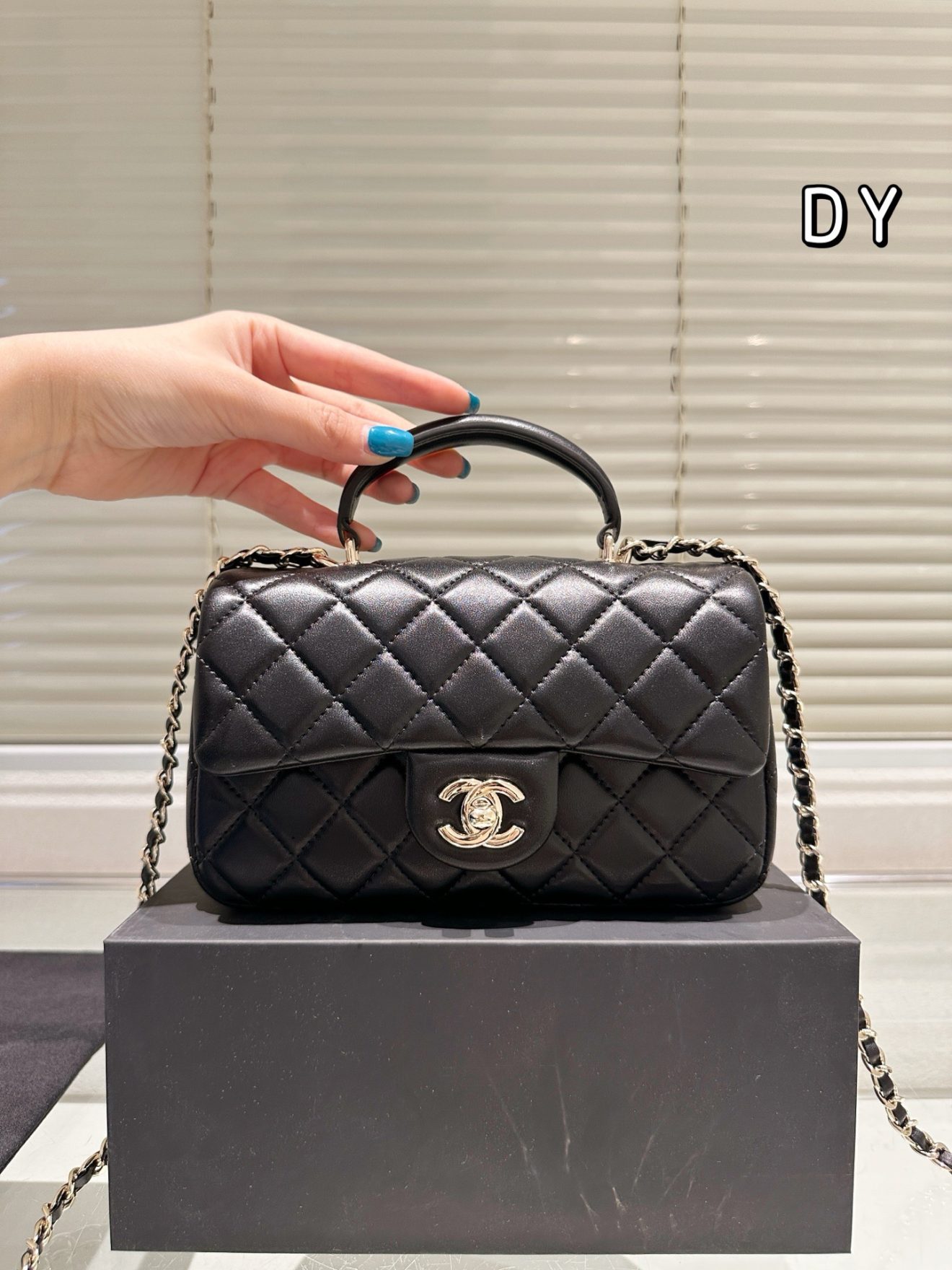 Chanel mini CF handle grey red pink beige - Image 4