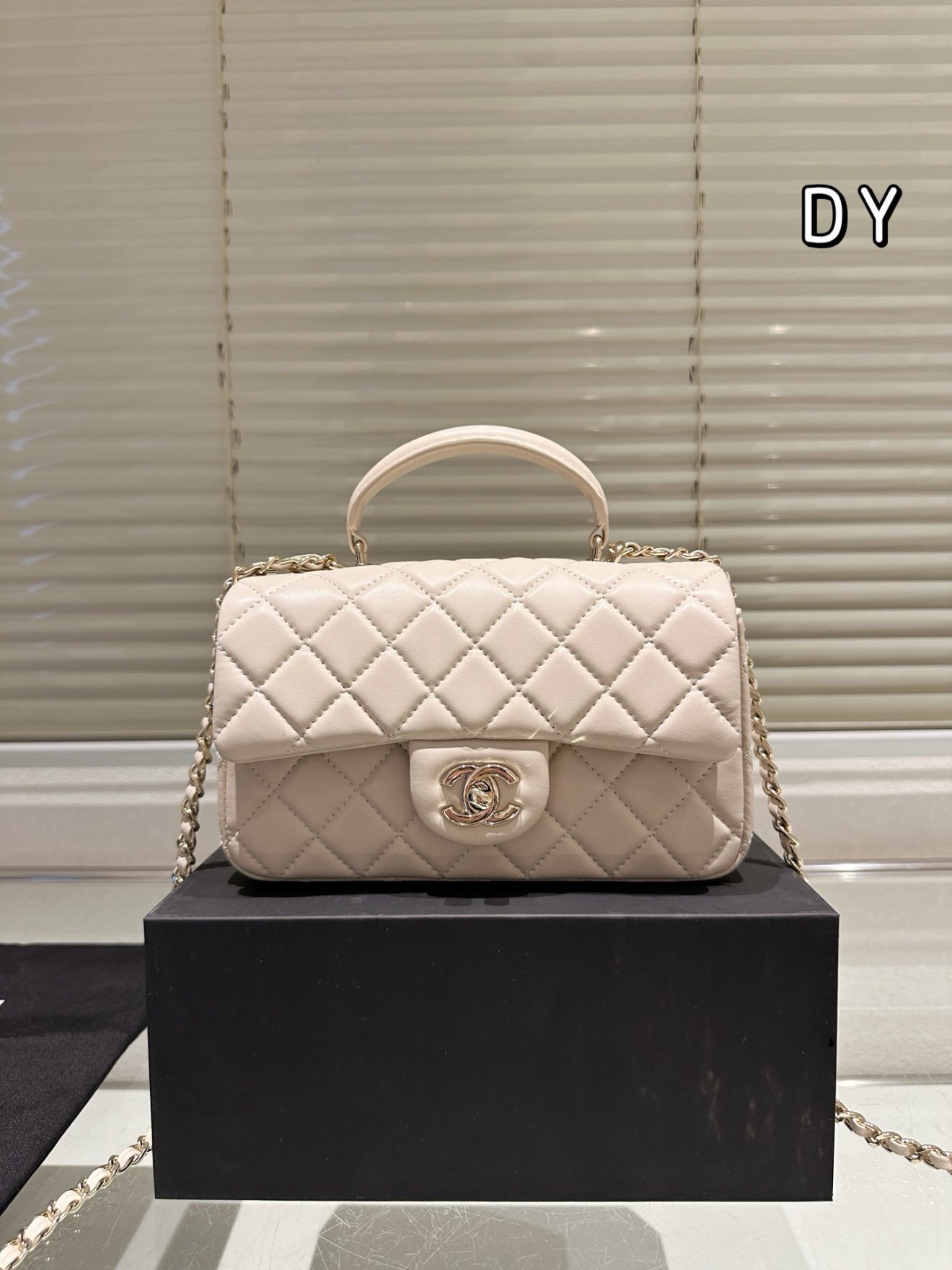 Chanel mini CF handle grey red pink beige - Image 6