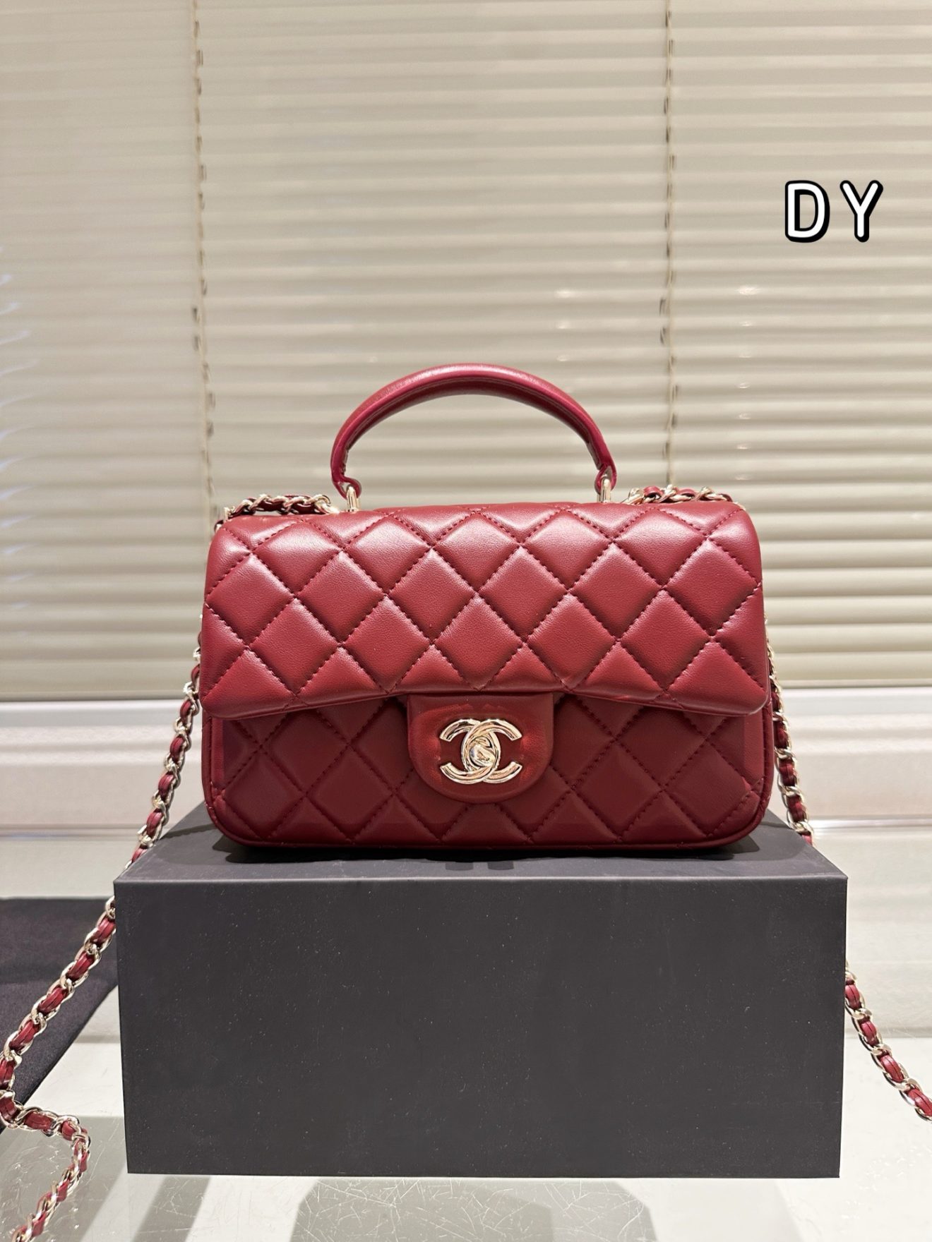 Chanel mini CF handle grey red pink beige - Image 3