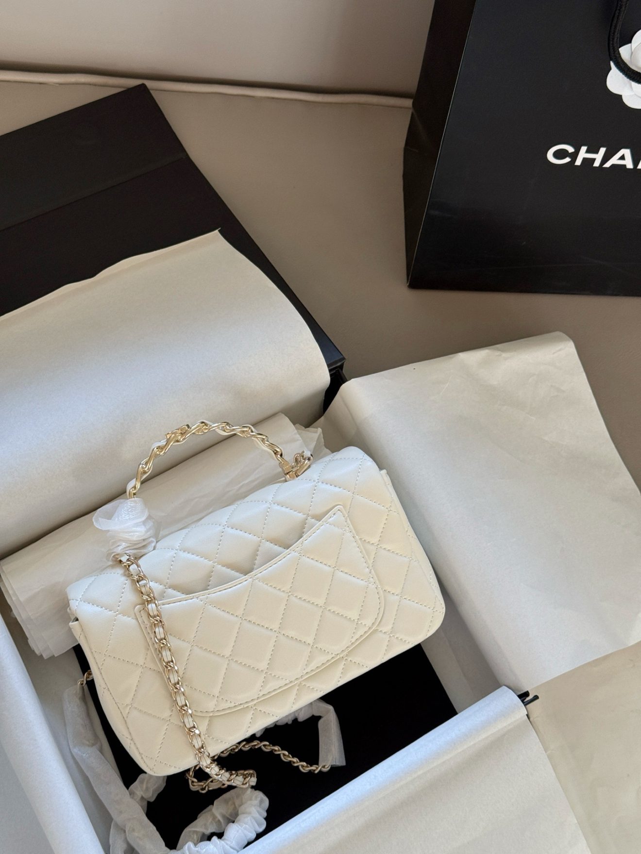 Chanel mini CF handle white - Image 10