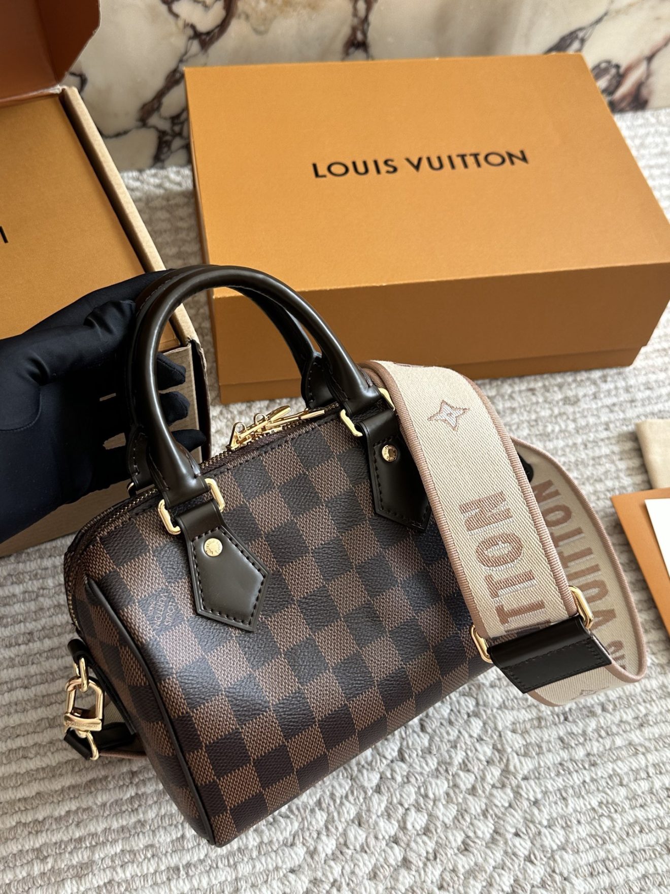 louis vuitton lv Speedy20 brown checker - Image 2