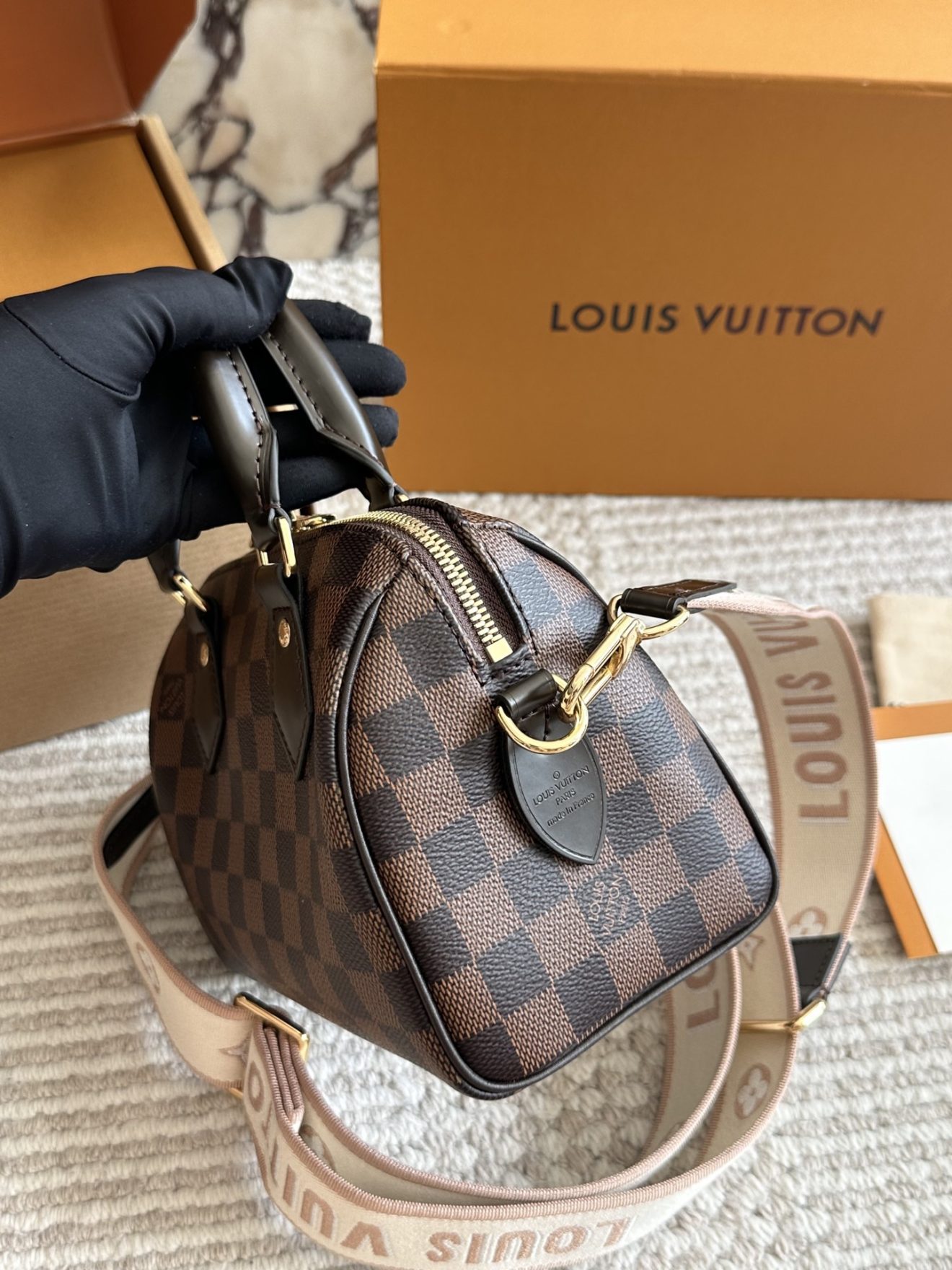 louis vuitton lv Speedy20 brown checker - Image 5