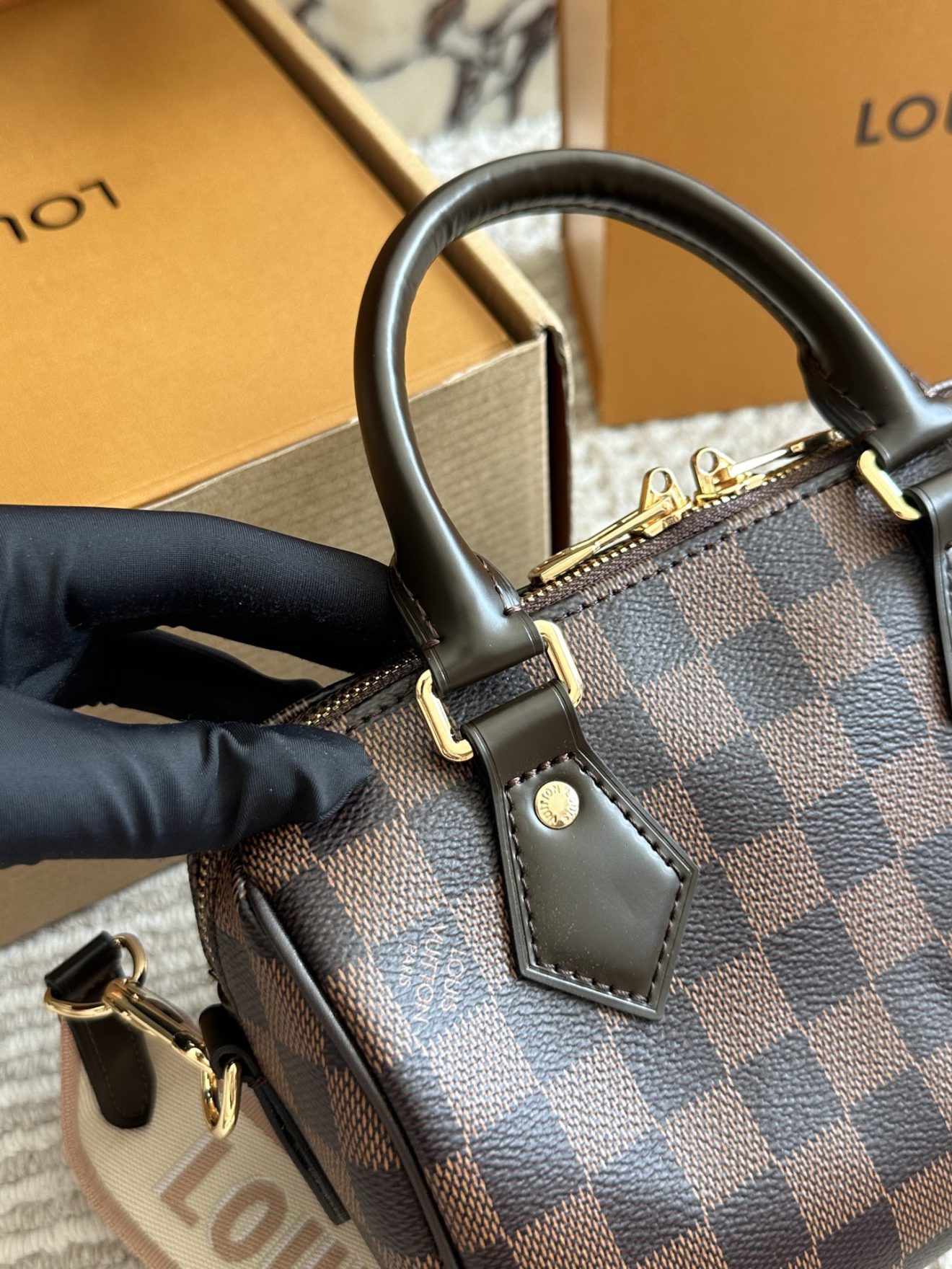 louis vuitton lv Speedy20 brown checker - Image 10