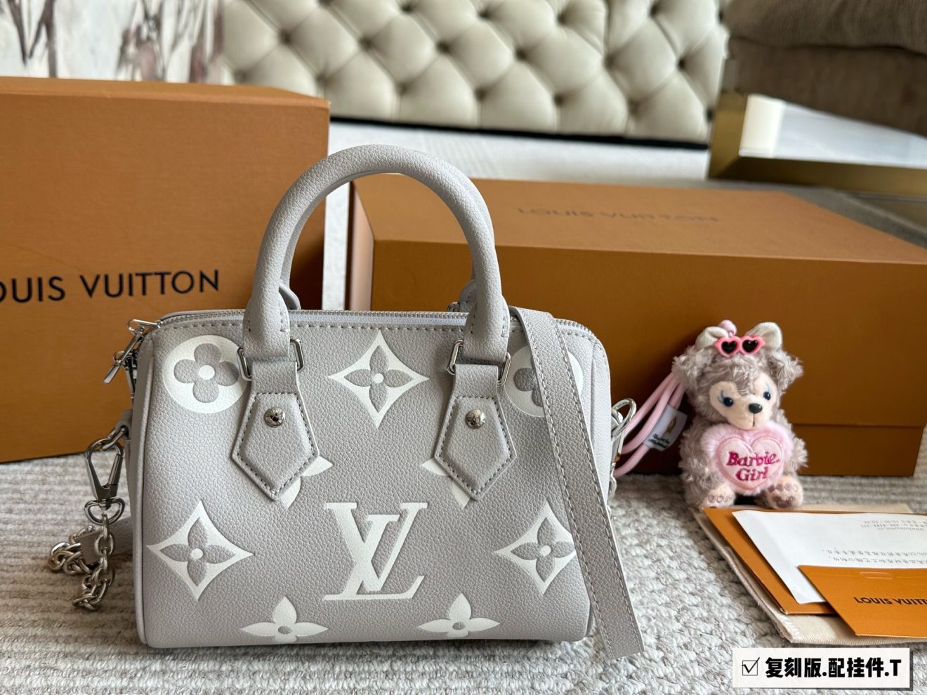 louis vuitton lv Speedy20 grey with white - Image 2