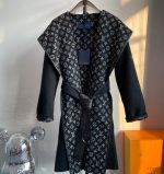 LV coat black and white monogram