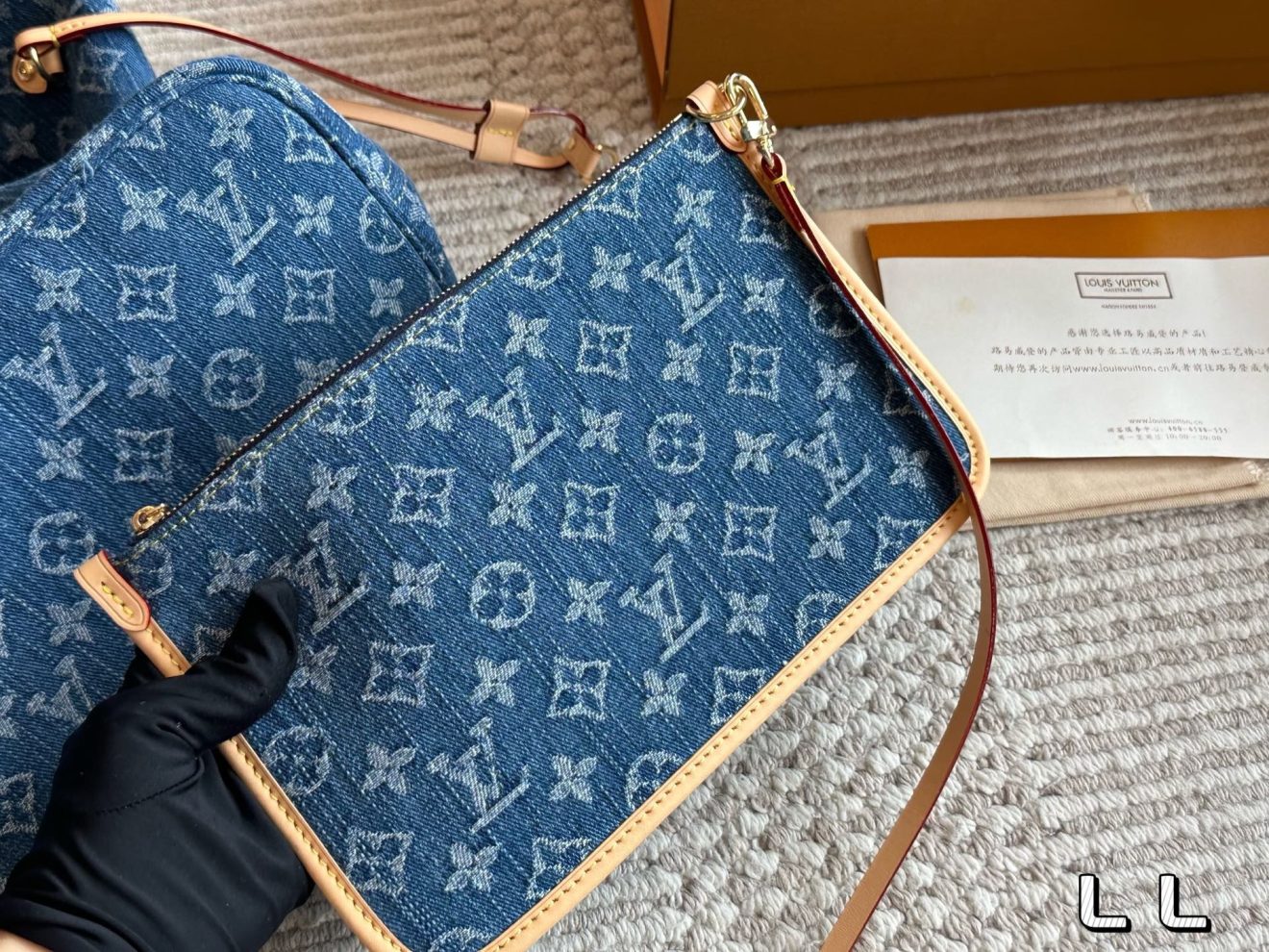 Louis Vuitton lv  Neverfull MM DENIM-32*29*17CM - Image 7