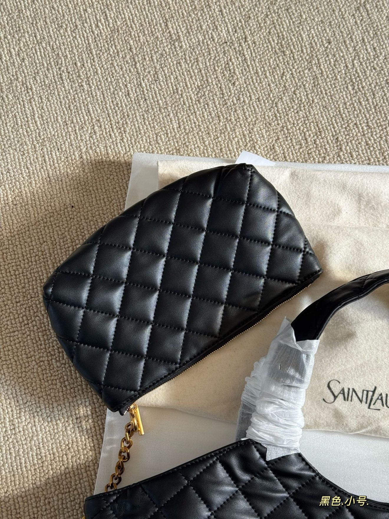 YSL Icare Bag Black Small 31x28cm - Image 7