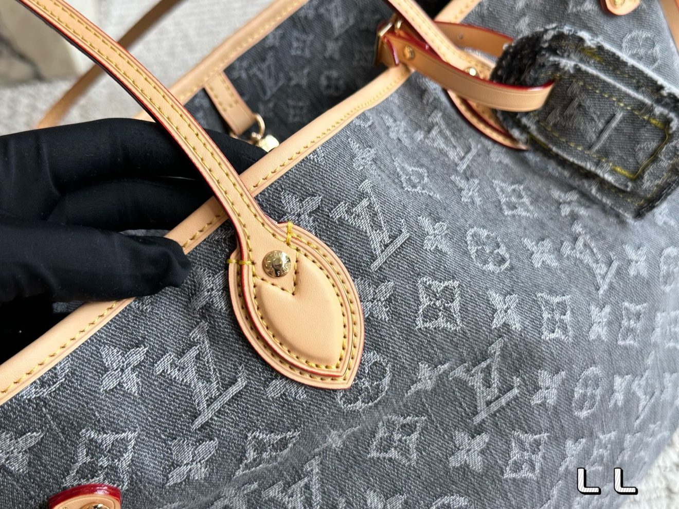 Louis Vuitton lv Neverfull MM DENIM-32*29*17CM - Image 4