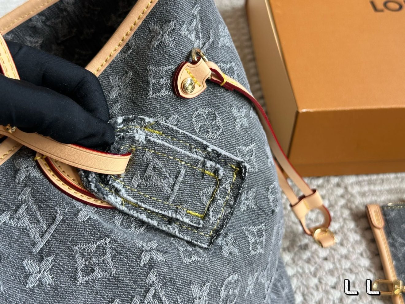Louis Vuitton lv Neverfull MM DENIM-32*29*17CM - Image 5