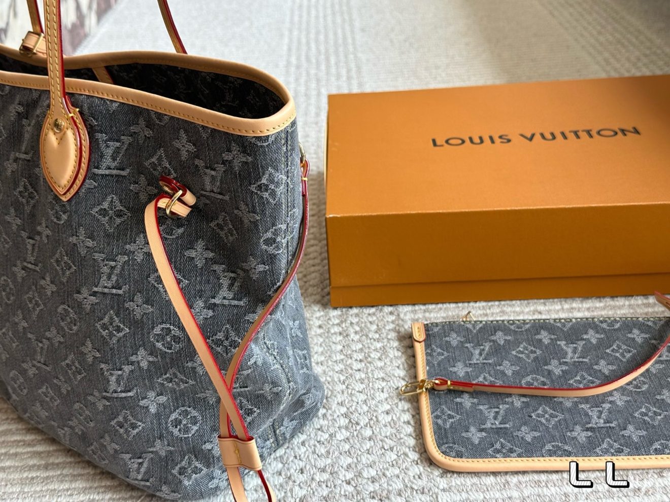 Louis Vuitton lv Neverfull MM DENIM-32*29*17CM - Image 8