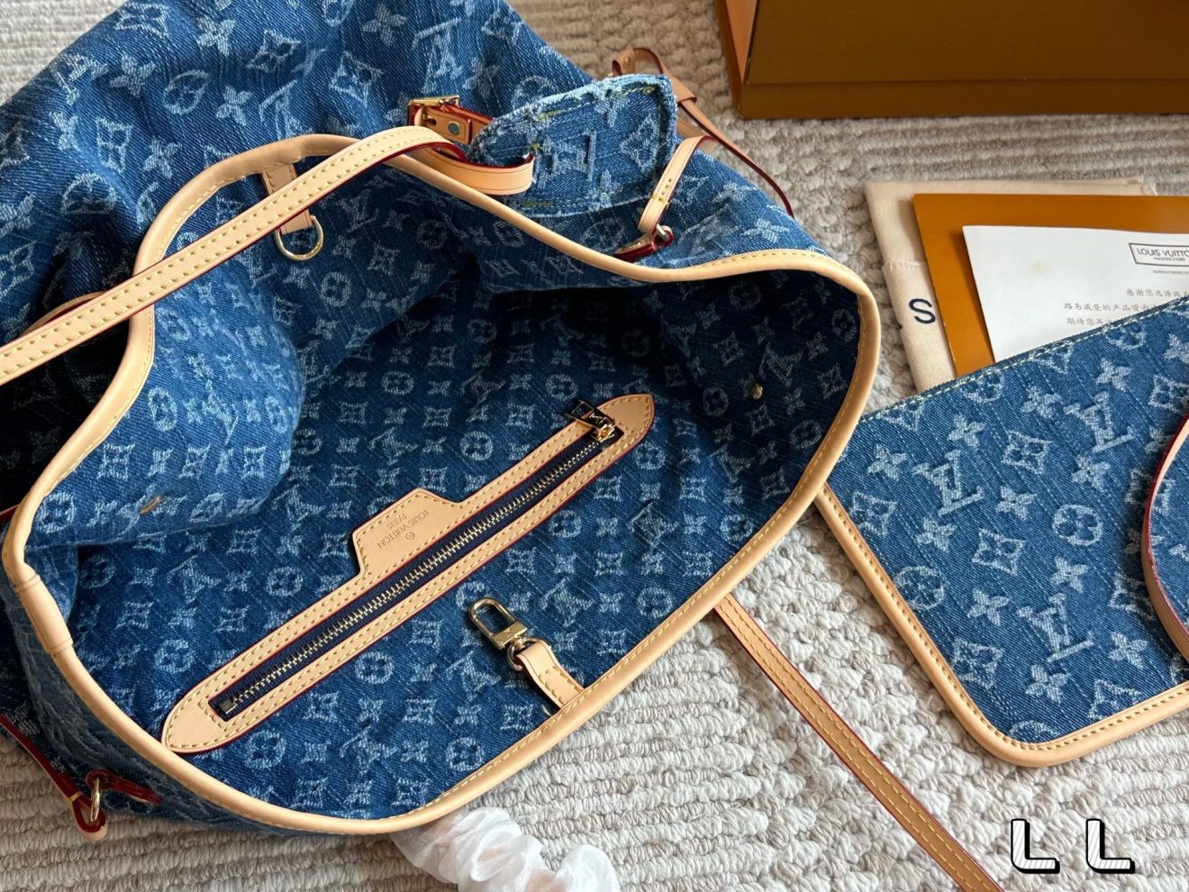 Louis Vuitton lv  Neverfull MM DENIM-32*29*17CM - Image 5