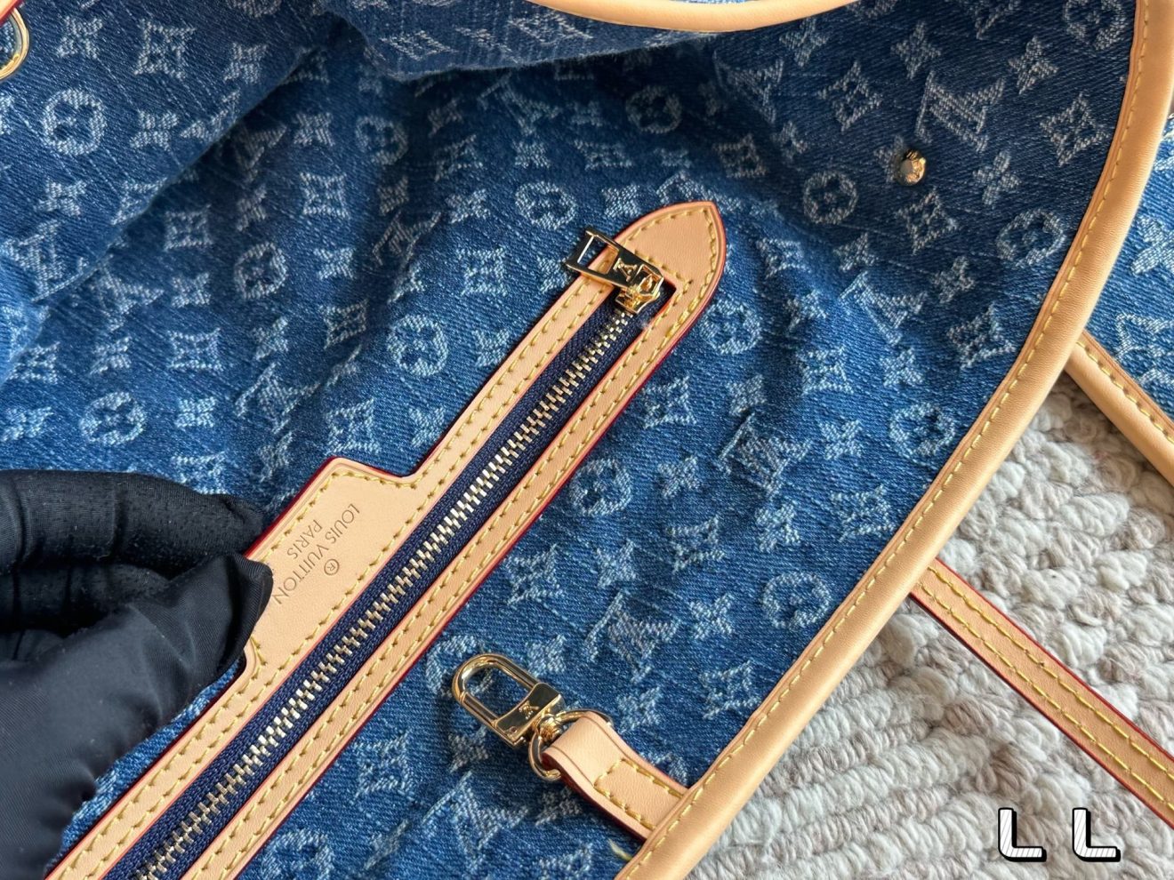 Louis Vuitton lv  Neverfull MM DENIM-32*29*17CM - Image 6